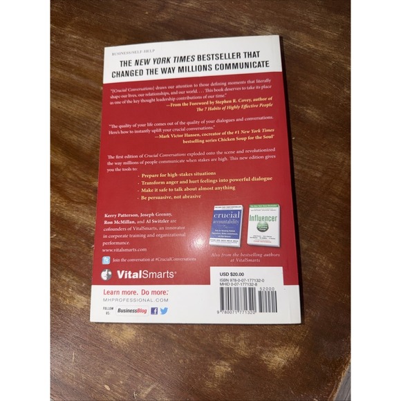 Crucial Conversations Tools for - paperback, Kerry Patterson, 9780071771320, new - Picture 2 of 2